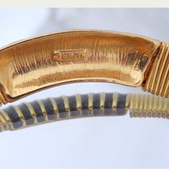 NAPIER Egyptian Gold Plated Enamel Necklace Choker - Picture 2 of 4